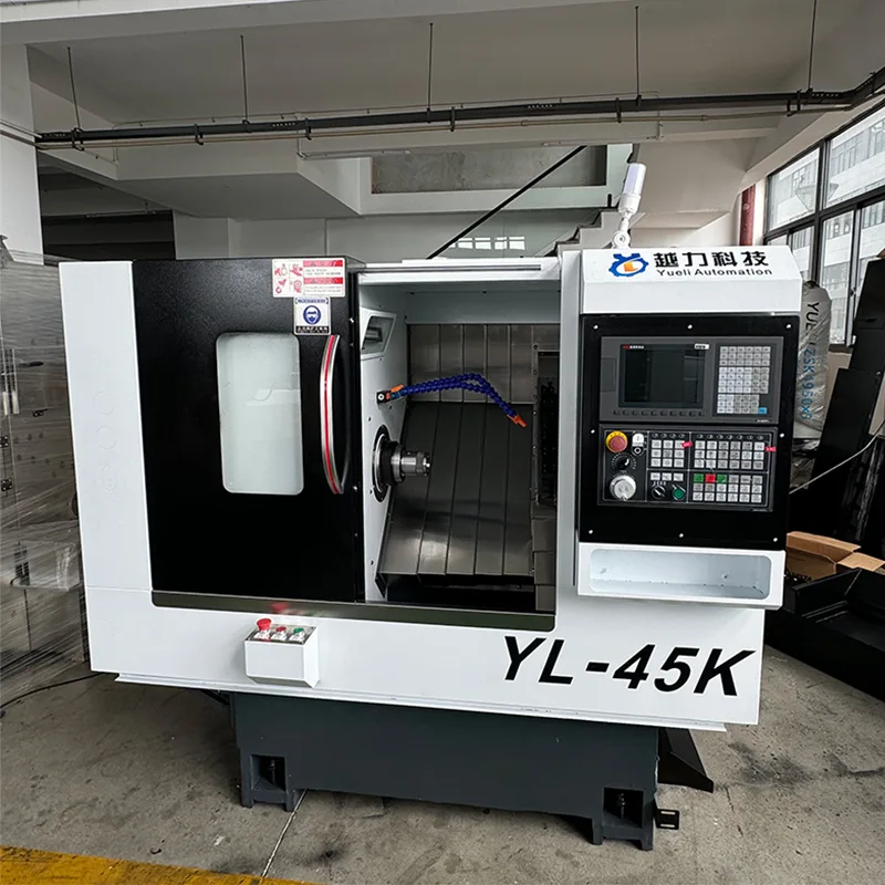 مخرطة ذات سرير مائل CNC مزودة ببرج مؤازر وغراب خلفي هيدروليكي